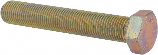 Made in USA 12203FT8ZYDOM Hex Head Cap Screw: 1/2-20 x 3", Grade 8 Steel, Zinc Yellow Dichromate Finish Image