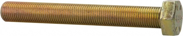 Made in USA 12204FT8ZYDOM Hex Head Cap Screw: 1/2-20 x 4", Grade 8 Steel, Zinc Yellow Dichromate Finish Image