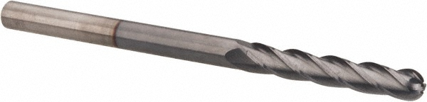 Hertel EG062016 Ball End Mill: 0.25" Dia, 1.5" LOC, 4 Flute, Solid Carbide Image