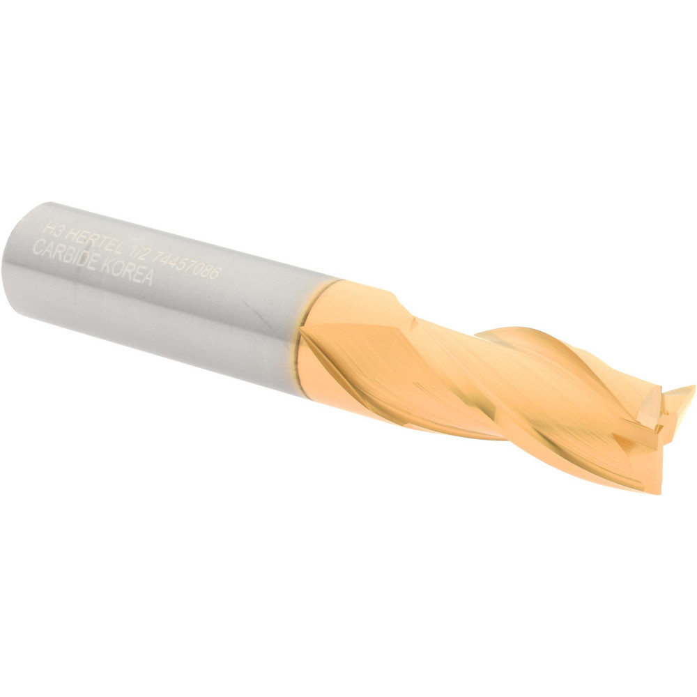 Hertel 750270 Square End Mill: 1/2 Dia, 1 LOC, 1/2 Shank Dia, 3 OAL, 3 Flutes, Solid Carbide Image