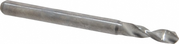 Hertel Circuit Board Drill Bit: #34 (0.1110), 130 deg, 1/8" Shank Dia, Solid Carbide - Bright/Uncoated, 1-1/2" OAL, Right Hand Cut, Fast Spiral