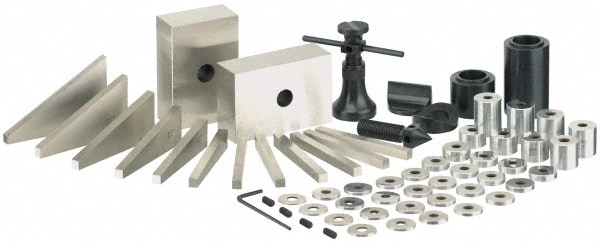 Layout & Setup Kits; Type: Machinist Setup Kit; Kit Type: Machinist Setup Kit; Contents: Jack Stand Set; Set of 1x2x3 Blocks; Set of Space Blocks; Set of Angle Blocks; Number of Pieces: 58; Overall Width (Inch): 2 (1-2-3 Block); 2 (1-2-3 Block) in; Tapped