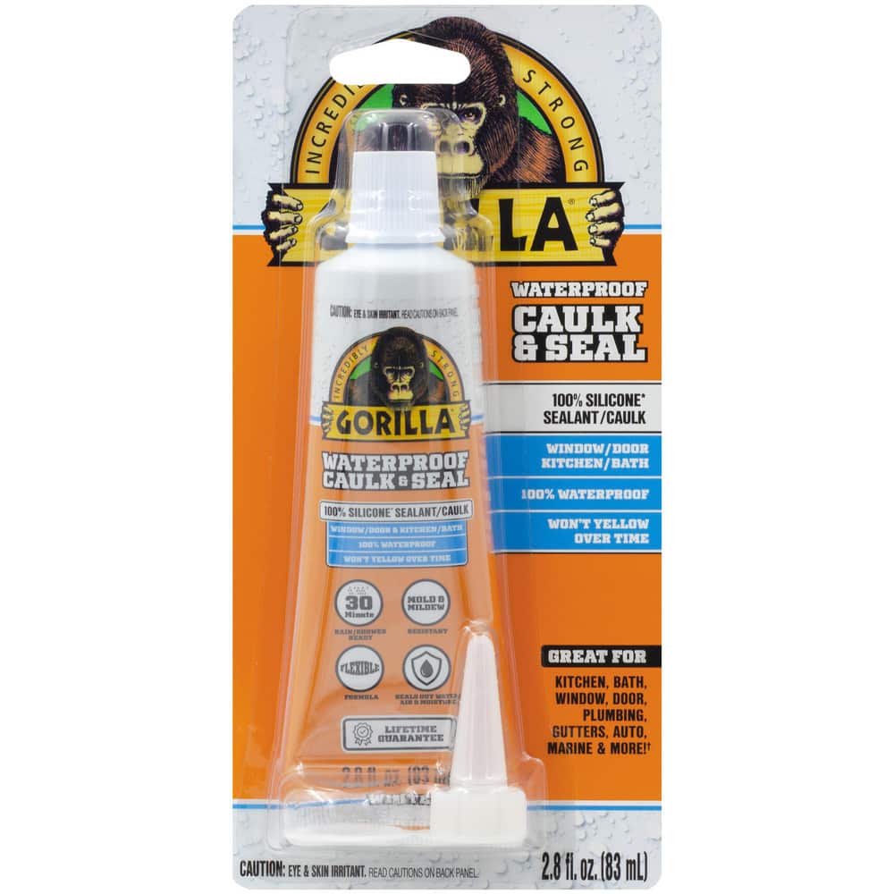 Caulk & Sealants; Chemical Type: Silicone ; Container Size: 2.8 oz ; Container Type: Tube ; Color: White ; Application: Kitchen, Bath, Window, Door, Plumbing, Gutters, Auto, Marine & More ; Full Cure Time: 24 hr