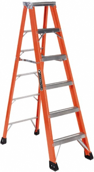 6 Step Fiberglass Foldable Step Ladder: Type IAA 375 lb Capacity 6' Height