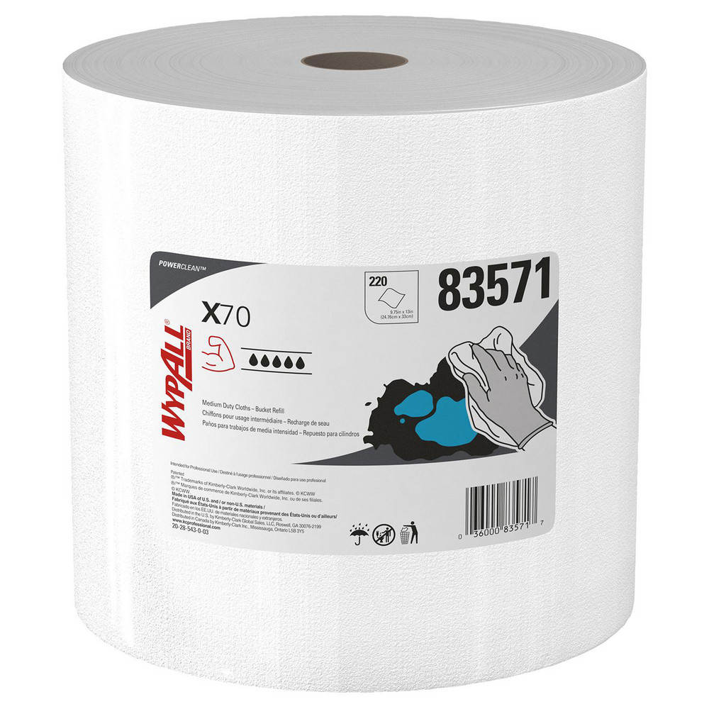 PowerClean X70 Medium Duty Cloths, Wipers in a Bucket Refill, Long Lasting Towels, White