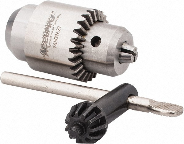 Accupro CY0041700 Drill Chuck: 1/64 to 5/32" Capacity, Threaded Mount, 5/16-24 Image