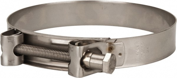 Mikalor 301329-4 T-Bolt Hose Clamp: 5.91 to 6.38" Hose, 1-3/32" Wide, Stainless Steel 