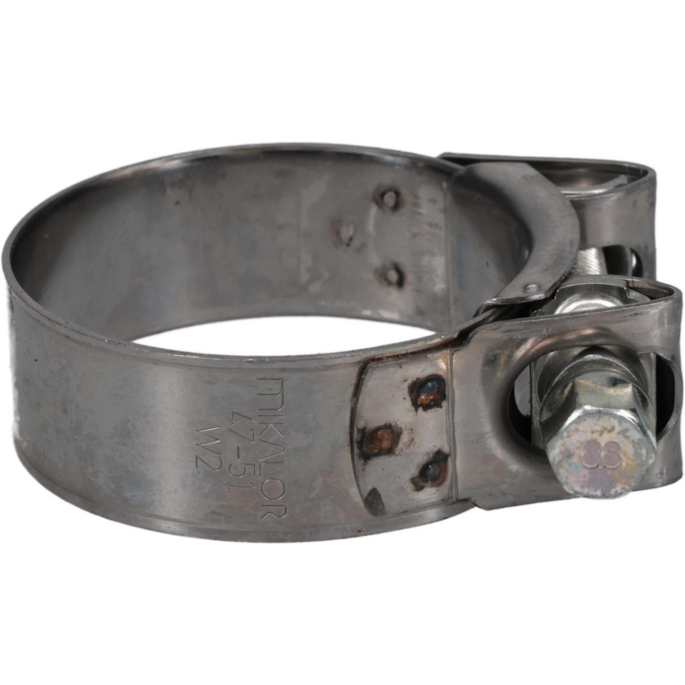 T-Bolt Hose Clamp: 1.85 to 2.01" Hose, 25/32" Wide, Stainless Steel