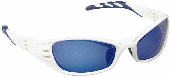 4 Pk 3M Blue Mirrored Platinum Frame FUEL Safety Sun Glasses W/Case 90988-80025 