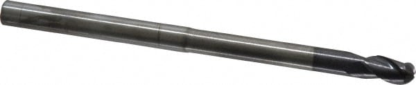 ProMax 113-01664 Ball End Mill: 0.25" Dia, 0.375" LOC, 3 Flute, Solid Carbide Image