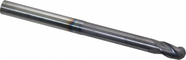 Ball End Mill: 0.3125" Dia, 0.4375" LOC, 3 Flute, Solid Carbide