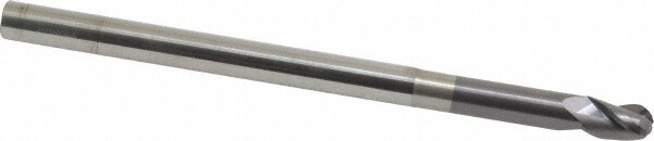 Ball End Mill: 0.375" Dia, 0.5" LOC, 3 Flute, Solid Carbide