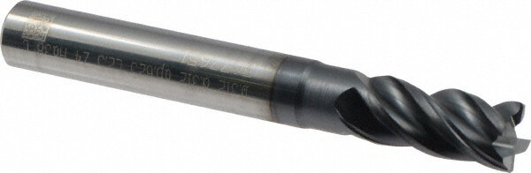 Iscar 5622433 Corner Chamfer End Mill: 0.312" Dia, 0.625" LOC, 4 Flute, 0.012" Chamfer Width, Solid Carbide 