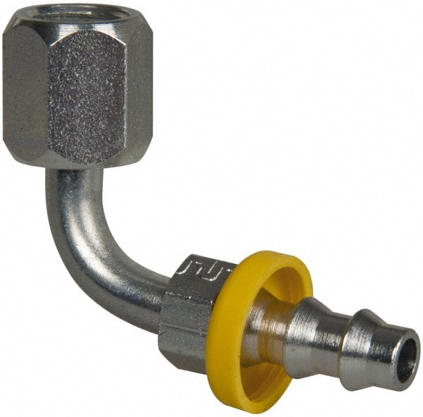 Parker 33982-4-4 Hydraulic Hose Short Drop Female JIC Swivel 90 ° Elbow: 0.25" ID, 4 mm, 7/16-20 Image