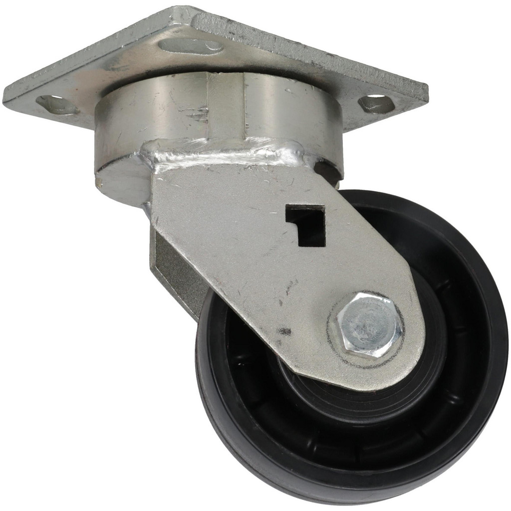 Albion Rigid & Swivel Top Plate Caster: Glass-Filled Nylon, 800 lb, 4" Dia, 2" Wide, 5-5/8" OAH - 4 x 4-1/2" Plate, 2-5/8 x 3-5/8 Slotted to 3 x 3"