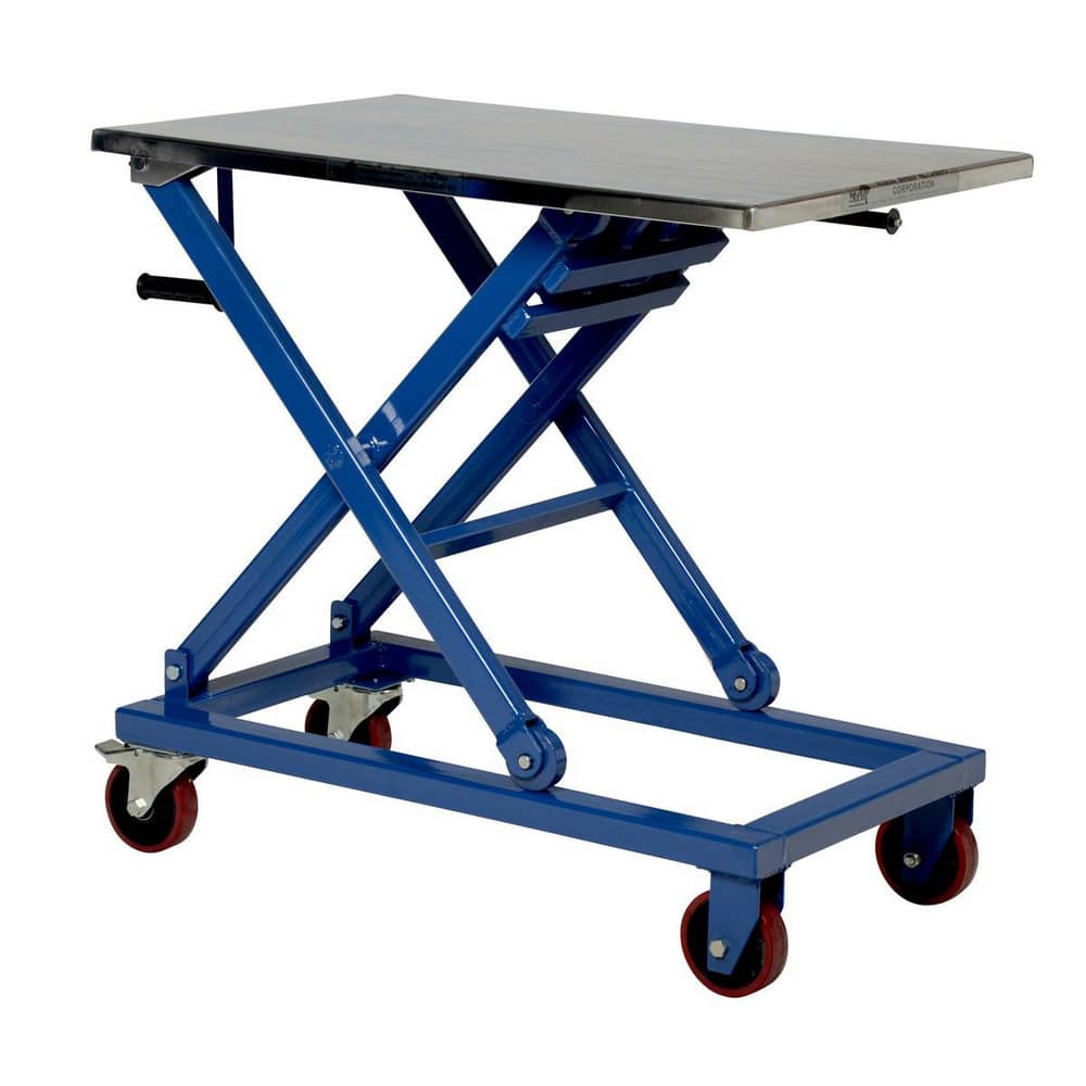  CART-660-M Mobile Hand Lift Table: 660 lb Capacity, 18 to 39.5" Lift Height, 23-1/2" Platform Width, 37" Platform Length 