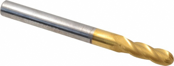 Hertel E6250010 Ball End Mill: 0.1719" Dia, 0.5625" LOC, 4 Flute, Solid Carbide Image