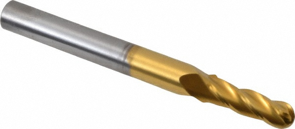 Hertel E6250013 Ball End Mill: 0.2031" Dia, 0.625" LOC, 4 Flute, Solid Carbide Image