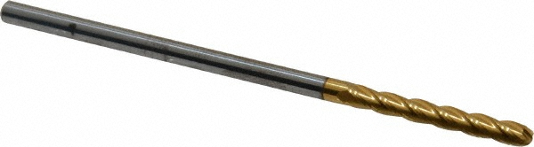 Hertel E6062008 Ball End Mill: 0.125" Dia, 1" LOC, 4 Flute, Solid Carbide Image