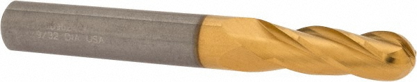 Hertel E699924526 Ball End Mill: 0.2813" Dia, 0.75" LOC, 4 Flute, Solid Carbide Image