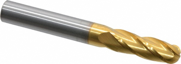 Hertel E699924529 Ball End Mill: 0.3125" Dia, 0.75" LOC, 4 Flute, Solid Carbide Image