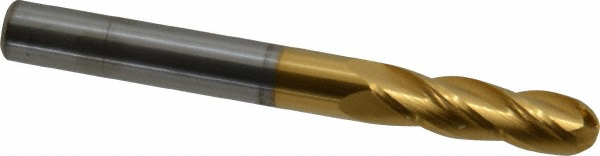 Hertel E6060020 Ball End Mill: 0.3125" Dia, 1.125" LOC, 4 Flute, Solid Carbide Image