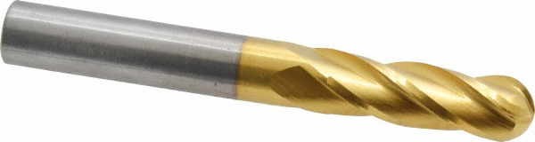 Hertel E6060024 Ball End Mill: 0.375" Dia, 1.125" LOC, 4 Flute, Solid Carbide Image