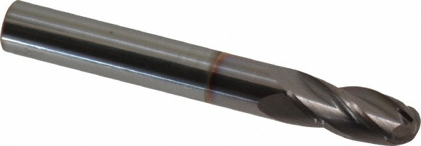 Hertel E6250020 Ball End Mill: 0.3125" Dia, 0.8125" LOC, 4 Flute, Solid Carbide Image