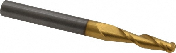 Hertel E6249010 Ball End Mill: 0.1563" Dia, 0.5625" LOC, 2 Flute, Solid Carbide Image