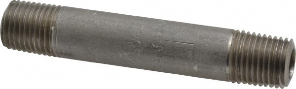 Stainless Steel Pipe Nipple: 1/4" Pipe, Grade 304 & 304L