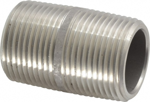 Merit Brass 4516-200 Stainless Steel Pipe Nipple: 1" Pipe, Grade 304 & 304L Image