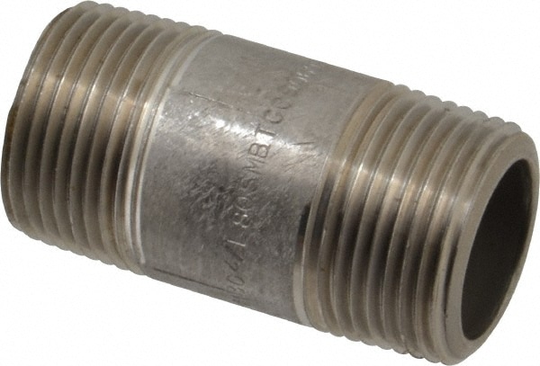 Merit Brass 4516-250 Stainless Steel Pipe Nipple: 1" Pipe, Grade 304 & 304L Image