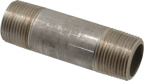 Merit Brass 4516-400 Stainless Steel Pipe Nipple: 1" Pipe, Grade 304 & 304L Image