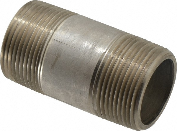 Merit Brass 4520-300 Stainless Steel Pipe Nipple: 1-1/4" Pipe, Grade 304 & 304L Image