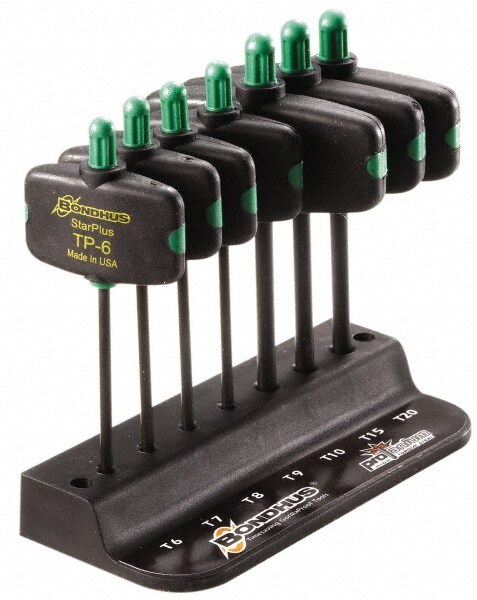Torx Key Set: 7 Pc, Wing Handle, T6 to T20