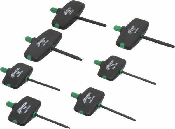 Torx Key Set: 7 Pc, Wing Handle, T6 to T20