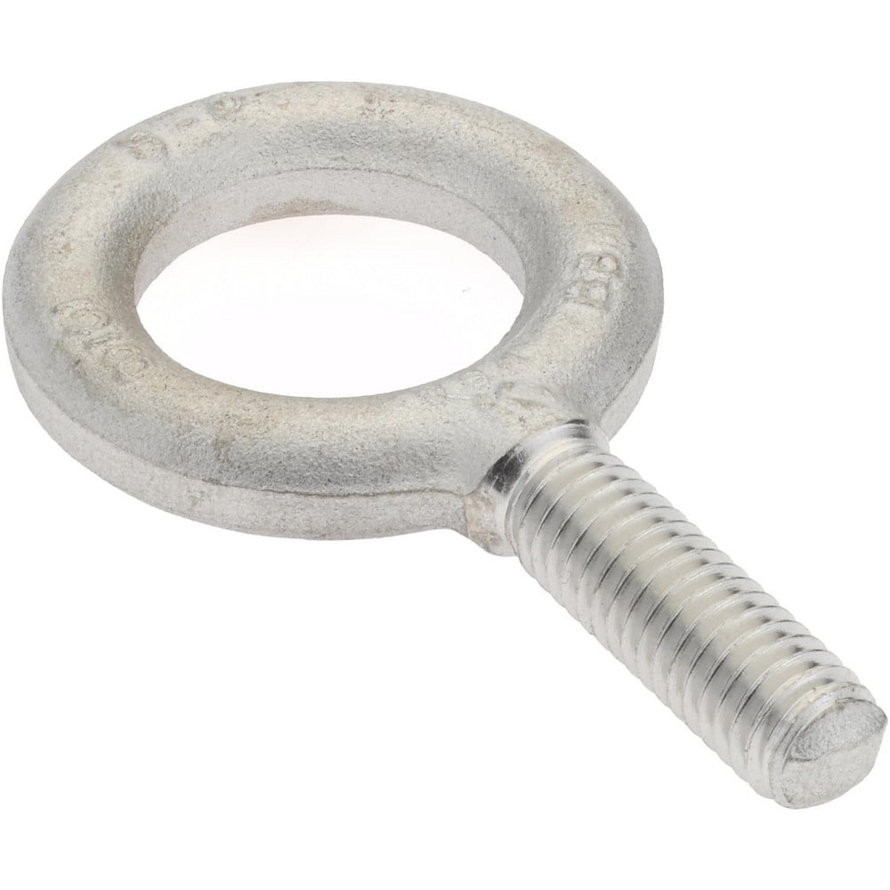 Gibraltar PSS13631GB Fixed Lifting Eye Bolt: Without Shoulder, 1,160 lb Capacity, 3/8-16 Thread, Grade 304 Stainless Steel Image