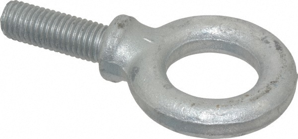 Fixed Lifting Eye Bolt: With Shoulder, 2,400 lb Capacity, 1/2-20 Thread,  Grade 1030 Steel