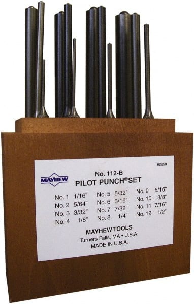 8 OAL 5/16 Steel Pin Punch Value Collection 24 Pack 