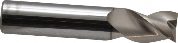 SGS 34739 Square End Mill: 1/2 Dia, 5/8 LOC, 1/2 Shank Dia, 2-1/2 OAL, 3 Flutes, Solid Carbide Image