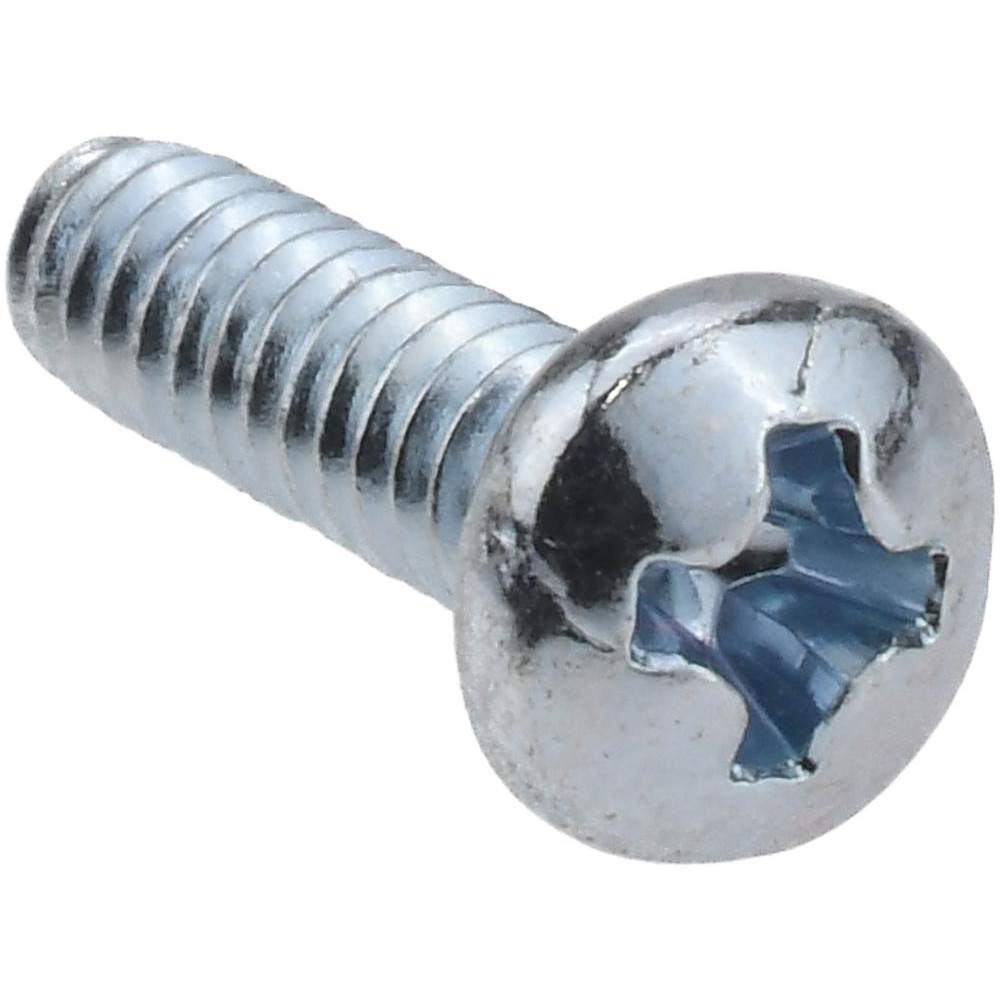 Machine Screw: #6-32 x 1/2" Length Under Head, Pan Head, Phillips