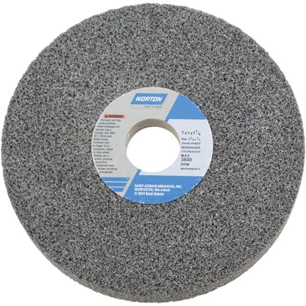 Norton 66252942828 Surface Grinding Wheel: 7" Dia, 1" Thick, 1-1/4" Hole, 46 Grit, H Hardness Image