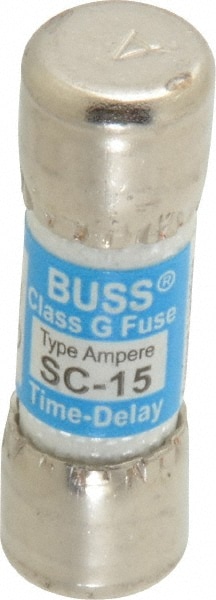 Cartridge Time Delay Fuse: G, 15 A, 10.41 mm Dia
