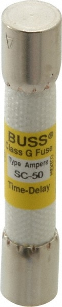 Cartridge Time Delay Fuse: G, 50 A, 10.41 mm Dia