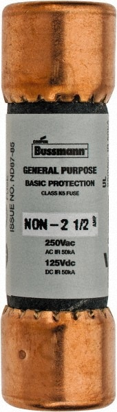 Cartridge Fast-Acting Fuse: K5, 2.5 A, 50.8 mm OAL, 14.3 mm Dia