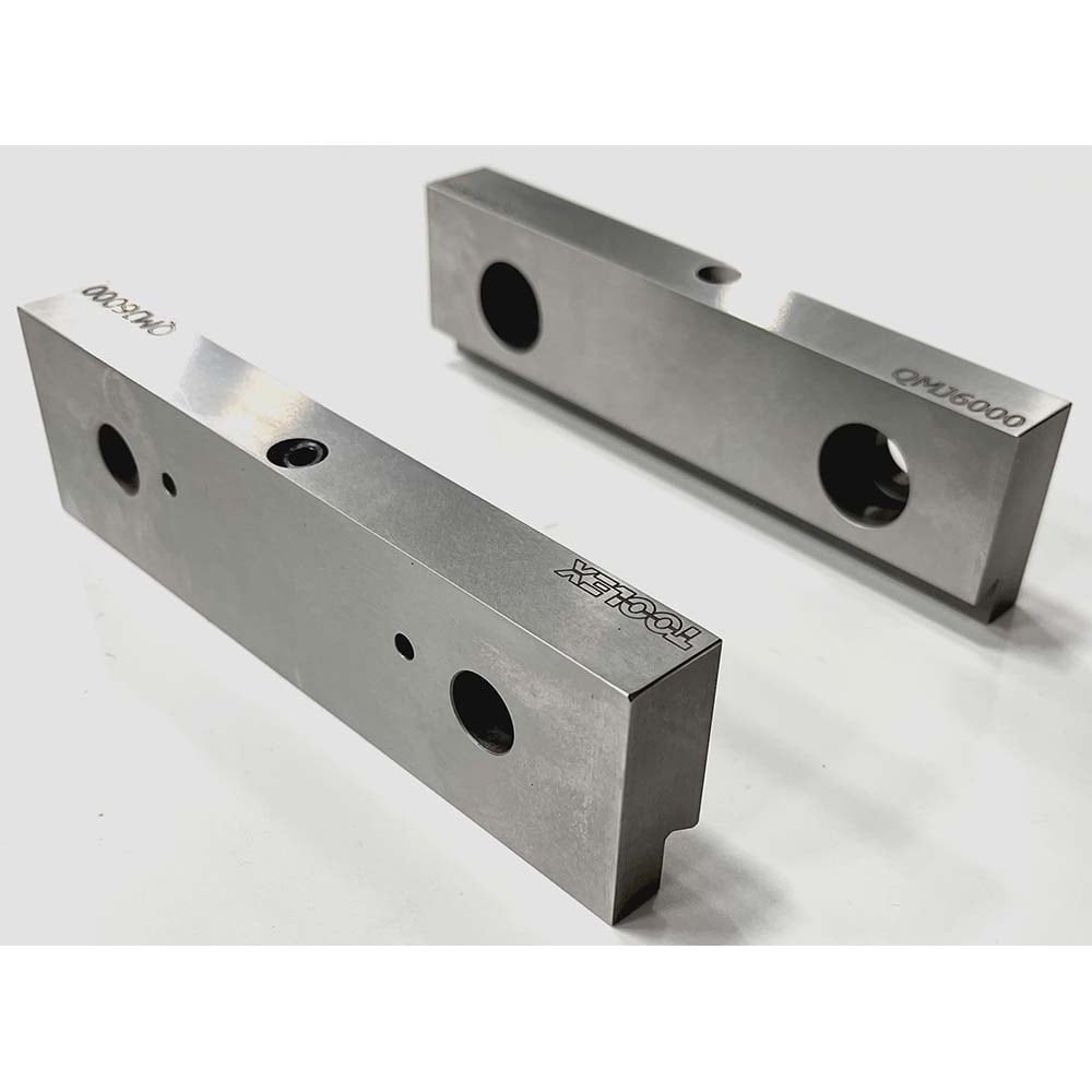 Vise Jaw Sets; Jaw Width (mm): 152.4; Jaw Width (Inch): 6; Set Type: Component Kit; Material: Steel; Vise Compatibility: 6" Vises; Jaw Height (mm): 44.069; Jaw Height (Decimal Inch): 1.735; Jaw Thickness (Decimal Inch): 6.12; Hard or Soft: Hard; Attachmen