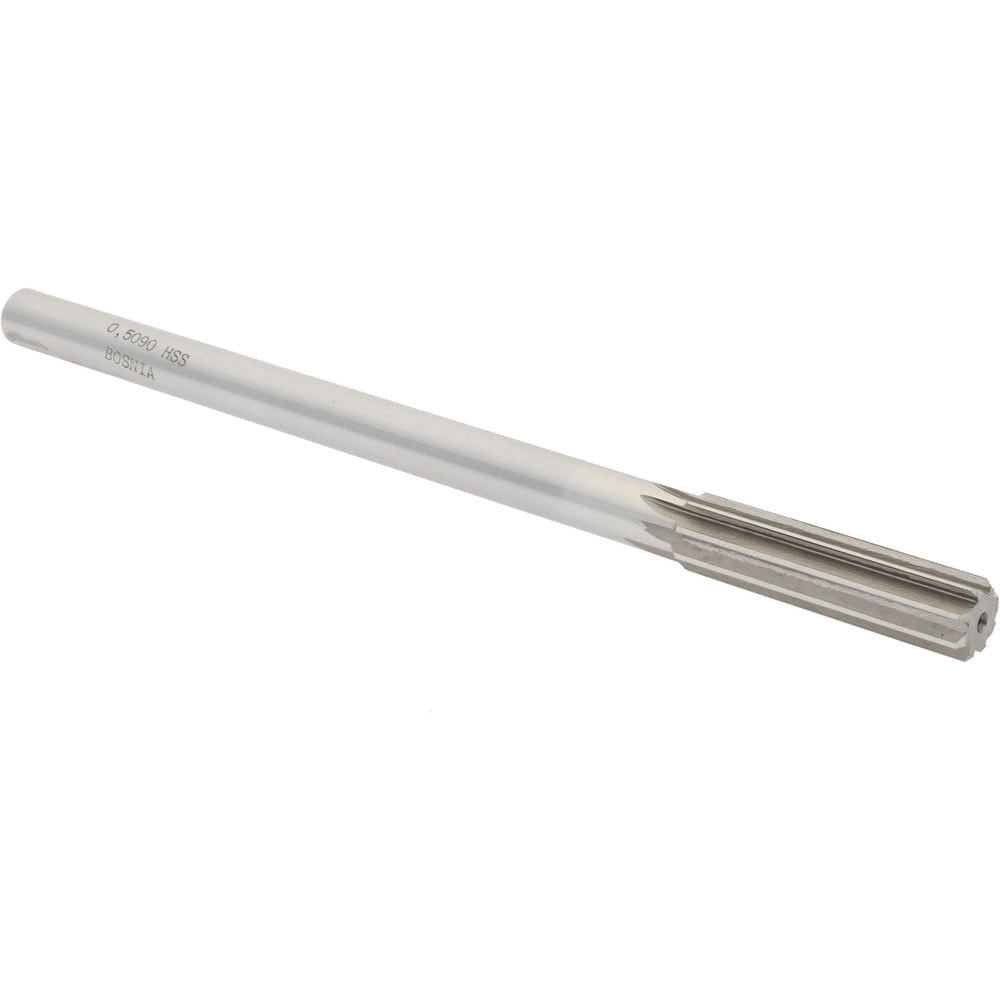 Value Collection SM0405090 Chucking Reamer: 0.509" Dia, 8" OAL, 2" Flute Length, Straight Shank, High Speed Steel Image