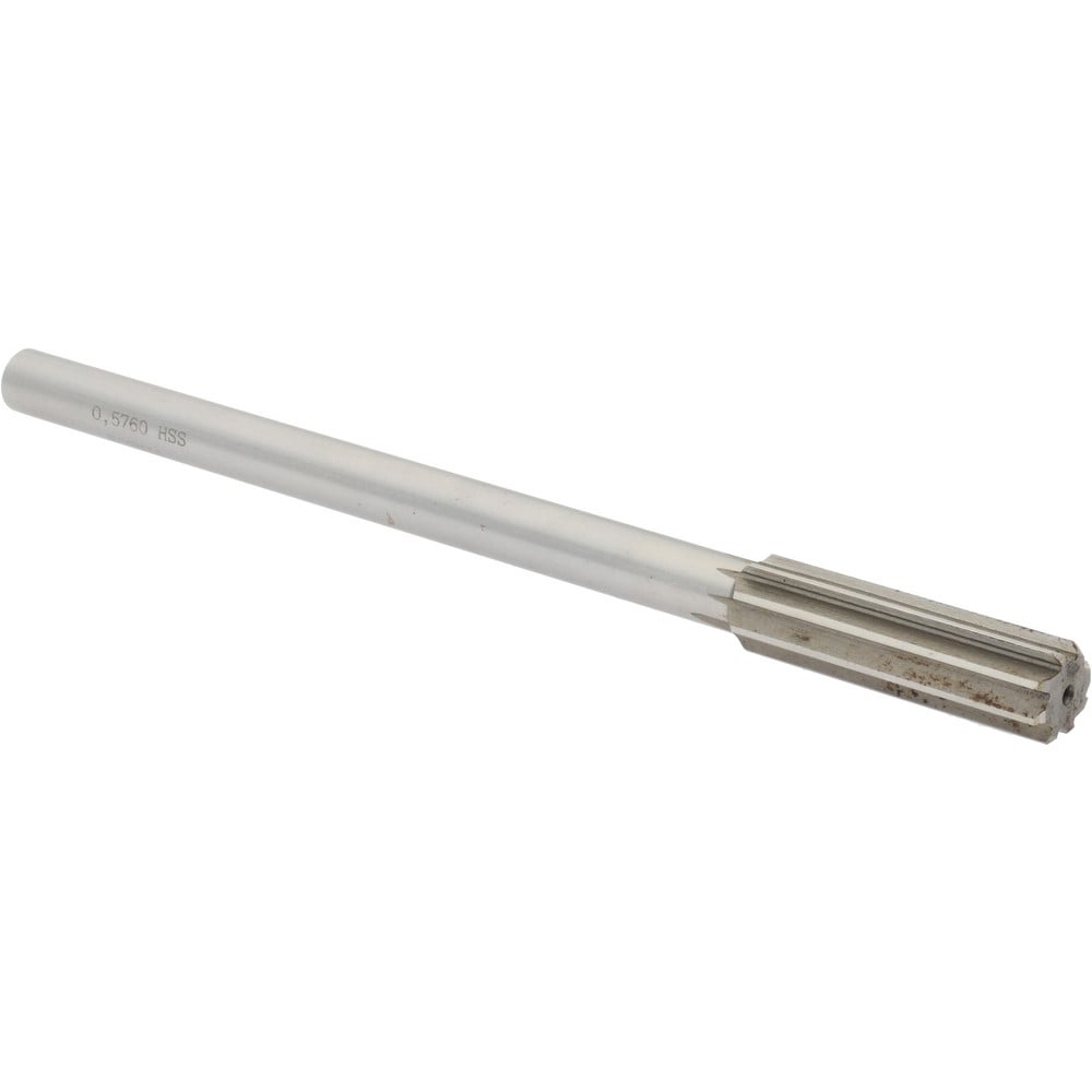 Value Collection SM0405760 Chucking Reamer: 0.576" Dia, 8" OAL, 2" Flute Length, Straight Shank, High Speed Steel Image