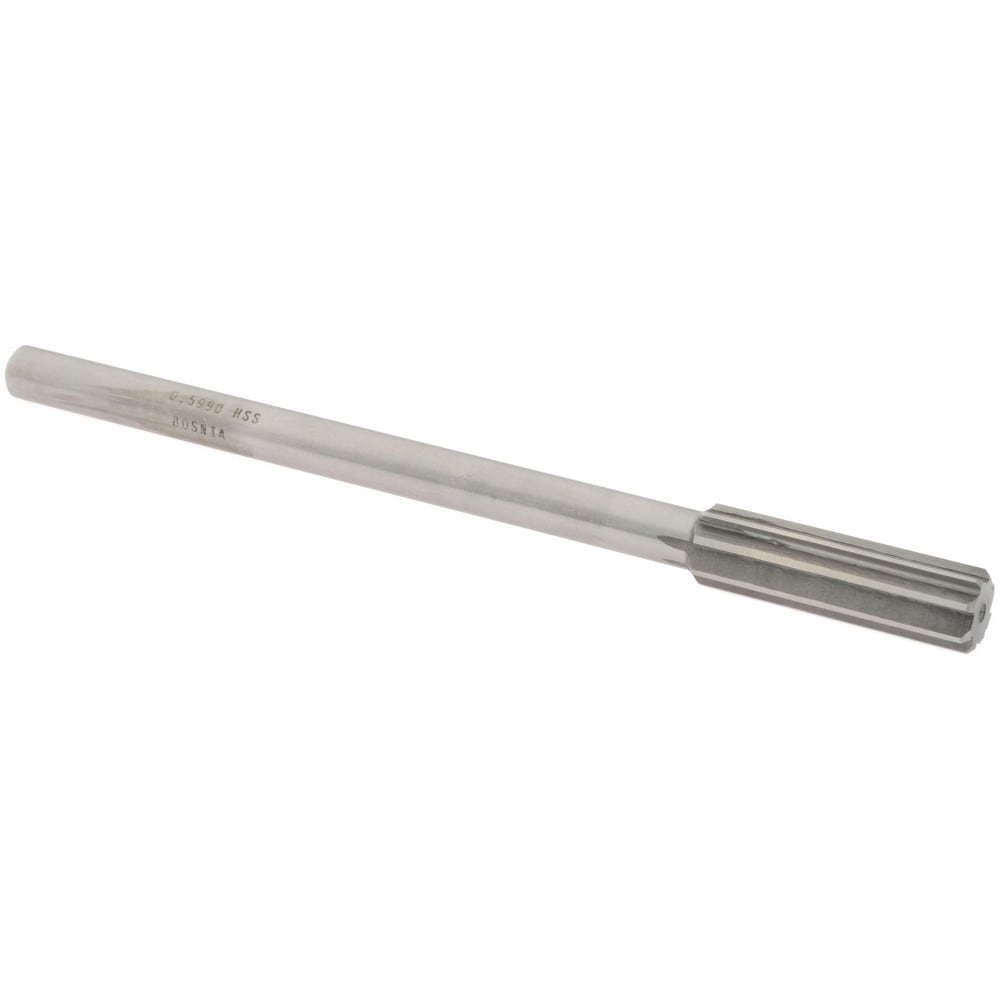 Value Collection SM0405990 Chucking Reamer: 0.599" Dia, 8" OAL, 2" Flute Length, Straight Shank, High Speed Steel Image