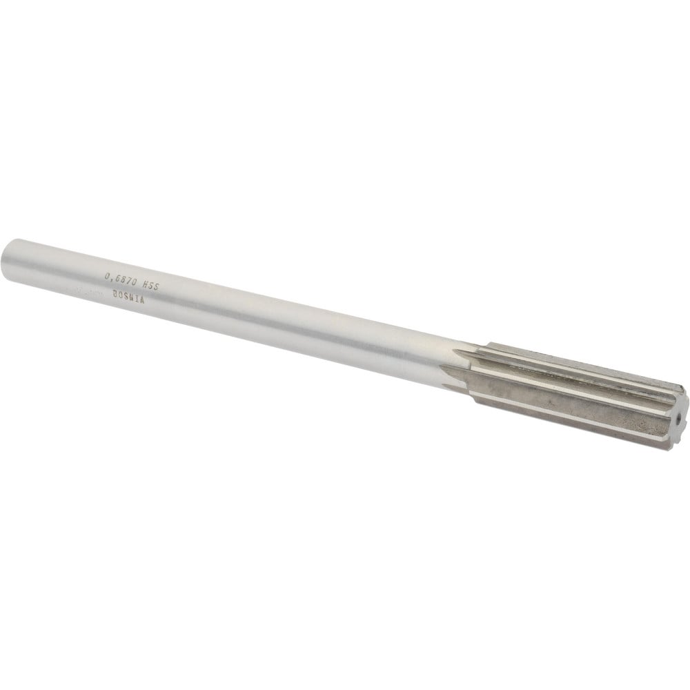 Value Collection SM0406870 Chucking Reamer: 0.687" Dia, 9" OAL, 2-1/4" Flute Length, Straight Shank, High Speed Steel Image